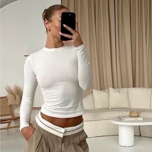 SKIMS White Cotton Long Sleeve